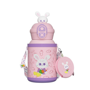 Childrens Cartoon Insulated Water <b>Bottle</b> 316 Stainless <b>Steel</b> Double Wall Vacuum School Use With Sleeve - Product Image 5