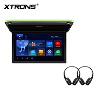 Moniteur de toit de voiture Android XTRONS 19,5 pouces avec écran IPS 1600x900P, 2+32 Go intégrés, haut-parleurs, entrée AV double HD, lecture vidéo 4K