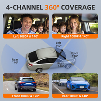 Caméra de tableau de bord à 4 objectifs pour voiture Miroir tactile 12 ''Enregistreur vidéo Dvr WIFI APP Contrôle rétroviseur avec caméra de voiture