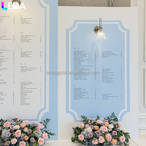 LEDA Panneau de plan de table carré en acrylique bleu, moderne et épuré, pour réception d'événements de mariage - Product Image 3