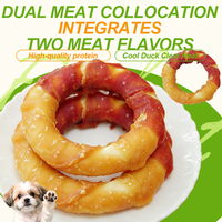 Friandises pour chiens : Bouchées de viande séchée de poulet et de canard, enveloppées de lait de chèvre et de calcium, pour l'entraînement et la santé dentaire, directement de l'usine