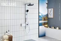 Robinet de douche mural en cuivre bruni avec jet pluie, mitigeur de baignoire, noyau de valve en céramique, grande quantité à bon prix