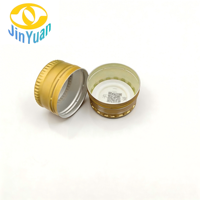 Capsules en aluminium ROPP personnalisées avec impression de fond de gobelet, texte et code QR pour produits laitiers, jus et boissons gazeuses