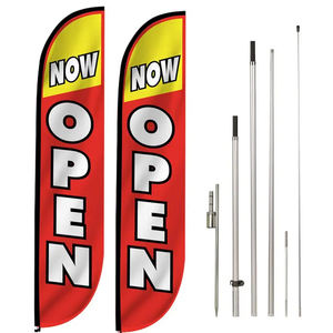 व्यापार संवर्धन के लिए फाइबरग्लास पोल किट पंख वाले ध्वज के साथ 12 फीट लंबा आउटडोर विज्ञापन ध्वज - Product Image 1