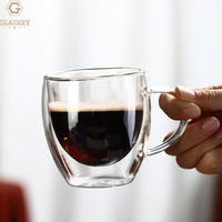 Verre à haute teneur en borosilicate résistant à la chaleur tasse de boisson froide tasse de thé au lait verre à double paroi transparent