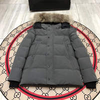 Parka Homme Personnalisée Tendance avec Capuche en Fourrure de Loup, Fermeture Éclair Respirante, Manteau d'Hiver Style Décontracté, Traitement Enduit, Sac Anti-Poussière Canadien