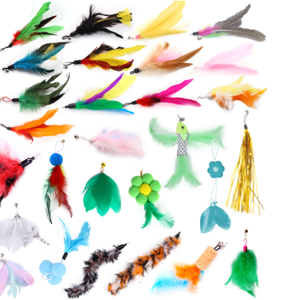 Rétractable Drôle Pet Jouets <span class=keywords><strong>Bois</strong></span> Bâton Tige Fée Interactive Teaser <span class=keywords><strong>Baguette</strong></span> Intérieur Poulet Plume Jouet pour Chat Jeu - Product Image 3