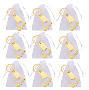 Llavero Abridor de Botellas de Lujo Chapado en Oro con Caja de Regalo para Recuerdo de Boda - Product Image 3