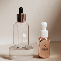 Único cuadrado 30ml 50ml blanco negro rectángulo PETG plástico loción suero cuentagotas botella para líquido