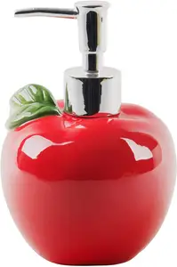 Kırmızı elma seramik sabunluk banyo için Premium mutfak sabun ve losyon dispenseri