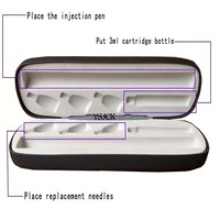 Boîte de rangement portable pour stylo injecteur en PU, avec doublure intérieure en peluche, personnalisable avec logo et sélection multicolore