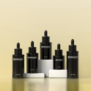 20ml <span class=keywords><strong>30ml</strong></span> 40 ml 50 ml 60ml Flacon en verre noir à épaulement plat personnalisé pour soin de la peau cosmétique avec compte-gouttes pour sérum aux huiles essentielles - Product Image 5