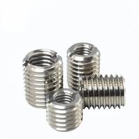 304/316 Stainless Steel Metric Right Hand Slotted Fully Threaded Inserts M4-M20 OD for Internal & External Thread Conversion