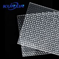 Feuille diffuseur LED Kunxin anti-éblouissement, motif hexagonal concave, PMMA optique translucide, texture prismatique, UGR