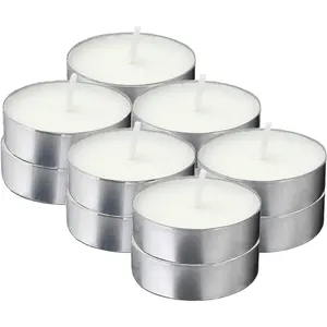 2 4 8 Hour Long Burn Night Light Candles Unscented Tealight 50 100 200 White Tea Lights OEM Customized Wax