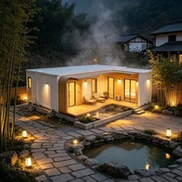 Maison préfabriquée en conteneur, maison modulaire, cabane en conteneur portable avec source thermale pour hôtel de montagne