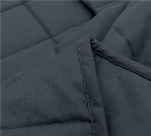 Oeko Tex Luxe Gris <span class=keywords><strong>15</strong></span> Lb Bambou Adulte Sensoriel Sommeil Lourd <span class=keywords><strong>Couverture</strong></span> Pondérée Matelassée pour Pique-Nique Maison Voyage Avion Thérapie - Product Image 4