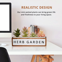 E-co ramah desain baru tahan lama kayu herbal taman Organizer kotak jendela penanam bunga Pot pemegang rak pajangan dengan 3 jenis Pot
