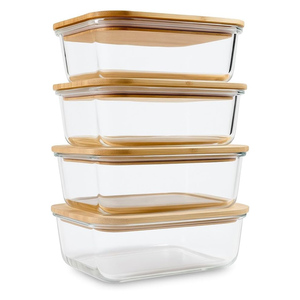 Portable High Borosilicate Glass Leak-Proof Microwave Safe <b>Lunch</b> Food Storage Container Tempered Glass Lid Silicone Seal Valve - Product Image 1