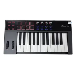 Controlador de teclado MIDI portátil com 25 teclas, piano digital para bater tambor, venda imperdível