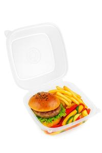 Contenedor de servicio de alimentos PP de 9x9 pulgadas con función de manipulación integrada - Product Image 1