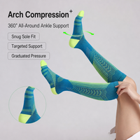 Chaussettes de sport professionnelles respirantes à compression, chaussettes élastiques de soutien du mollet, chaussettes de compression pour la course à pied et la remise en forme