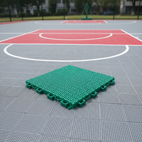 Dalles de sol emboîtables en caoutchouc et plastique écologiques assemblées pour terrain de basketball, 3 mm d'épaisseur, anti-bactériennes et amortissantes