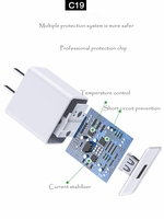 Support de charge d'alimentation OEM/ODM pour nouveau chargeur USB intelligent de téléphone portable avec matériau PC pour l'utilisation des écouteurs et des montres