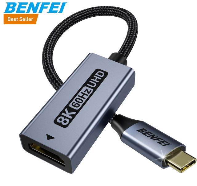 BENFEI USB C to HDMI 2.1 Adapter (8K@60Hz, 4K@240Hz, Aluminum Shell, Nylon Braided) Compatible with iPhone 15/16 Pro/Max