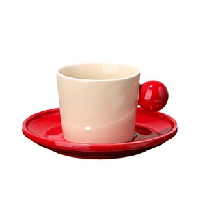 High-Aesthetic Ceramic Coffee <b>Cup</b> <b>Saucer</b> Set Minimalist Modern Porcelain One-<b>Cup</b>-One-<b>Saucer</b> Afternoon Tea Water <b>Cup</b> Gift Set - Product Image 5