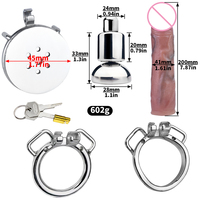 מתכת שטוחות cases cages ורוד החגורה כלוב עם 7.8 אינצ 'ל דילדו סיליקון מוצרי סקס זכר חנות מוצרי סקס זכר חנות