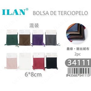 Bolsa de Terciopelo Ilan 6x8cm Colores Surtidos Paquete de 2 Piezas - Product Image 1