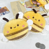Porte-monnaie Abeille en Peluche Mignon, Porte-clés, Mini Portefeuille, Pendentif de Sac, Porte-clés Animal Moelleux, Cadeau de Fête, Cadeau Boutique, Vente en Gros