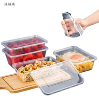 Boîtes à lunch pliables en plastique transparent personnalisables en PP, avec couvercles, pour la vente en gros en usine, ensembles de vaisselle pour aliments