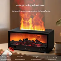 Petit foyer de simulation rétro 3D silencieux à brancher sur USB pour bureau à domicile avec télécommande et minuterie, type brûleur à charbon à effet de brume YS