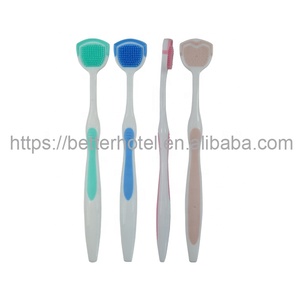 Circular Sector Head Adult Plastic <strong>Tongue</strong> <strong>Cleaner</strong> With <strong>Rubber</strong> Bristle - Product Image 2