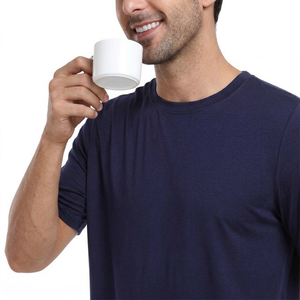 Conjunto de Verano Casual para Hombre, 100% Algodón, Transpirable, de Secado Rápido, Camiseta y Pantalones Cortos, Diseño Sólido, Tallas Grandes, Logotipo Personalizado - Product Image 1