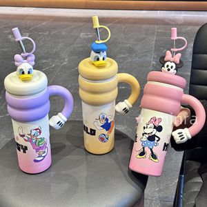 Vaso Térmico Mickey Stitch de 850ml, <span class=keywords><strong>Taza</strong></span> de Café Helado de Gran Capacidad, <span class=keywords><strong>Taza</strong></span> de Acero Inoxidable de Doble Pared con Asa y Pajita - Product Image 2