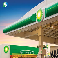 Servicios de Diseño de Cubiertas para Gasolineras Anticongelantes, Toldo Personalizado con Iluminación LED de Aluminio para Gasolineras
