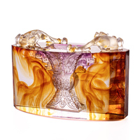 Artfamily - Exquisita Escultura Ovalada Tallada en Cristal, Serie de Regalos Empresariales, Adornos de Escritorio