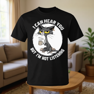 Camiseta con diseño de gato: Puedo oírtelo, pero no lo estoy escuchando - Producto promocional - Product Image 3