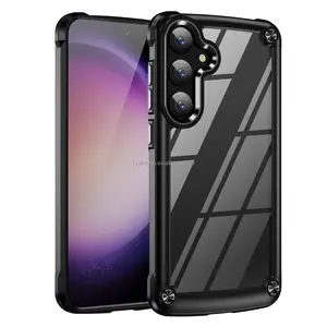 Armor Design Cubierta de protección contra caídas 2 en 1 TPU PC Botones electrochapados transparentes Funda de teléfono para Samsung A14 5G