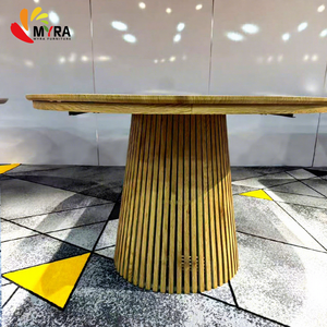 <span class=keywords><strong>Table</strong></span> à manger en bois moderne, évolutive et extensible, <span class=keywords><strong>table</strong></span> à thé multifonctionnelle, grande <span class=keywords><strong>table</strong></span> de bureau ovale intégrée de designer - Product Image 3