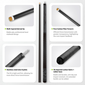 OEM Custom - Low Deflection Carbon Fiber Pool Cue - Professional Aerospace-Grade <strong>Stick</strong> - Product Image 3