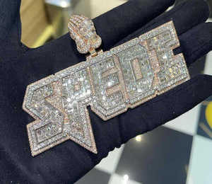 Pendentif Hip Hop exclusif en Moissanite et Diamant, en Argent Sterling 925, Bijou Scintillant Tendance pour un Style Urbain Branché - Product Image 3
