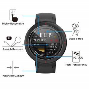 Protecteur d'écran pour montre intelligente <span class=keywords><strong>Amazfit</strong></span> Verge <span class=keywords><strong>Lite</strong></span>, Film de protection en verre trempé à bord d'arc 2.5D - Product Image 3