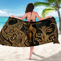 Pareo de Playa Estilo Polinesio, Transparente, de Chifón, para Cubrir el Bikini, Bufanda de Baño para Mujer, Regalo para Vacaciones
