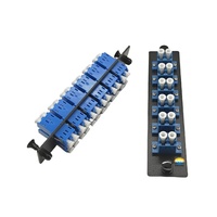 Harga pabrik Panel Patch adaptor serat 6, 12 port Mode tunggal Adapter dupleks LC UPC lengan keramik Panel adaptor serat UPC