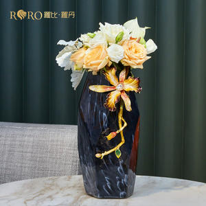 Vasi di RORO Fiore Moderno di Lusso Decorativo per la Casa <span class=keywords><strong>VANESSA</strong></span> FLORA Serie S Dimensioni Blu di Vetro Fresco Vaso di Fiori a secco per la Decorazione della Casa - Product Image 3