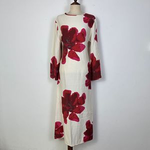 Nuevo Vestido Elegante de Manga Larga con Flores, Estilo Holgado y Moderno, con Diseño de Flores Grandes que Estiliza la Figura, 2026 - Product Image 6